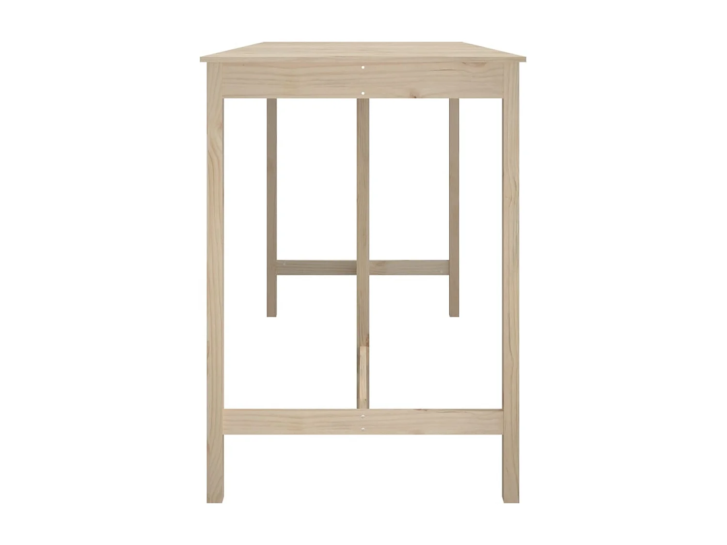 Mesa alta de bar de madera maciza de pino 180x80x110 cm