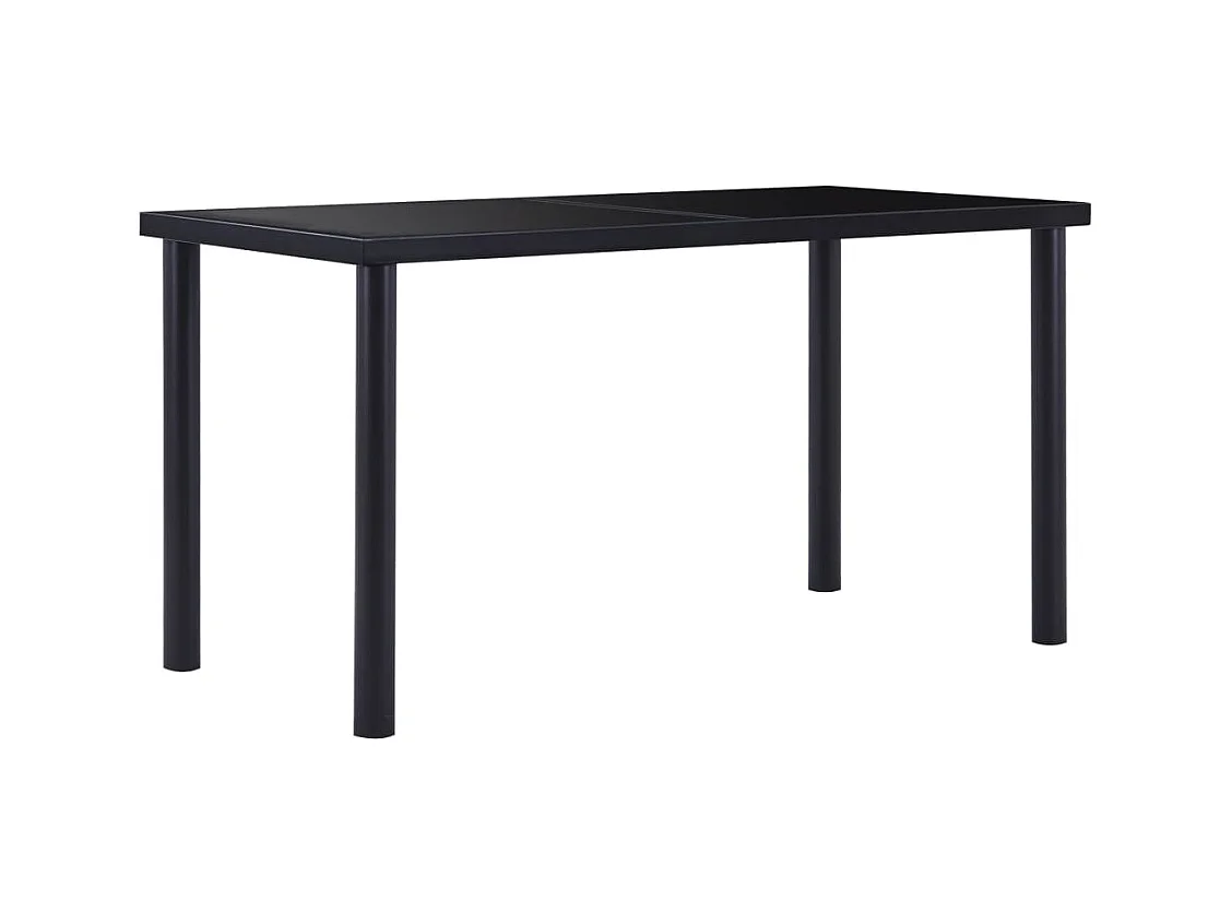Table à manger Noir 140x70x75 cm Verre trempé