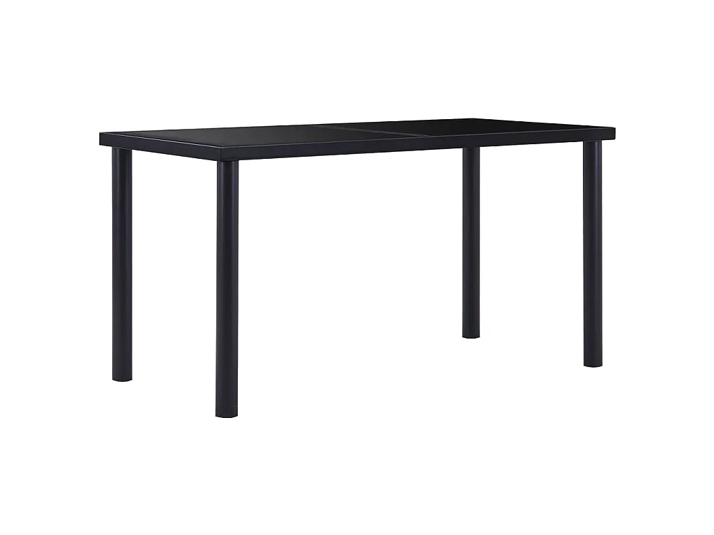 Table à manger Noir 140x70x75 cm Verre trempé