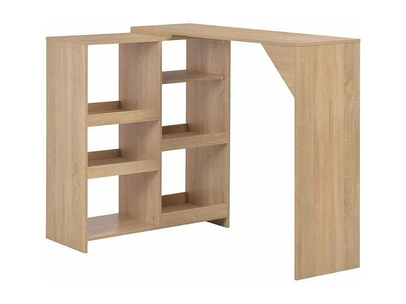 Bartafel met verplaatsbaar schap 138x39x110 cm eikenkleurig