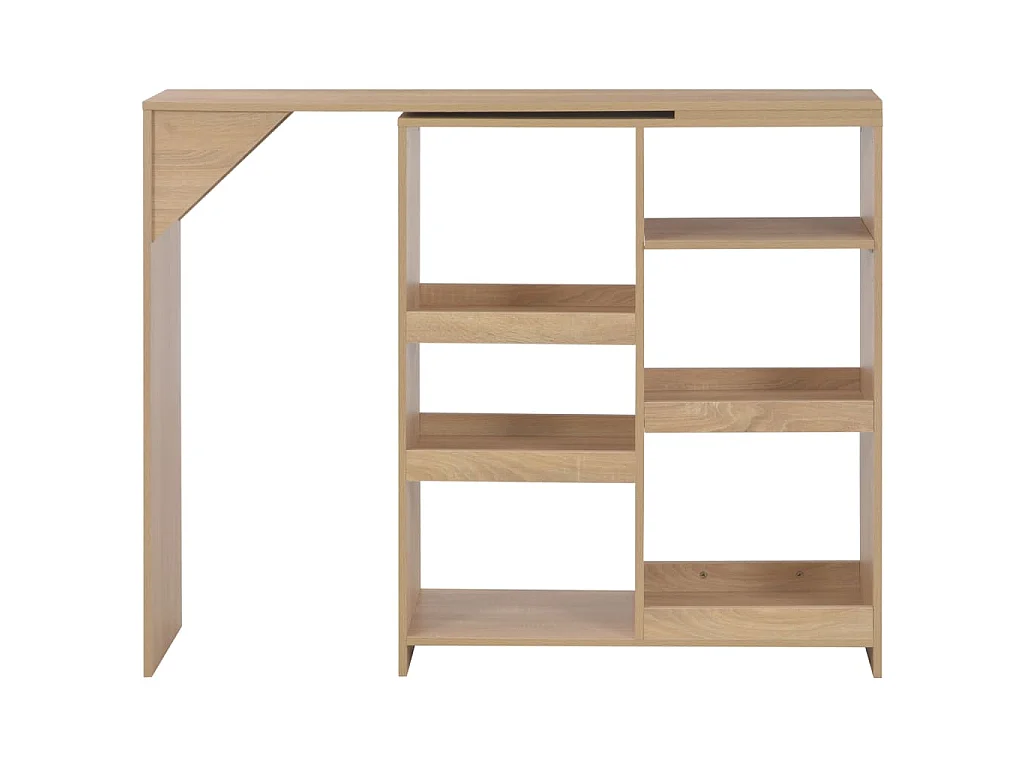 Tavolo da Bar con Scaffale Mobile Rovere 138x39x110 cm