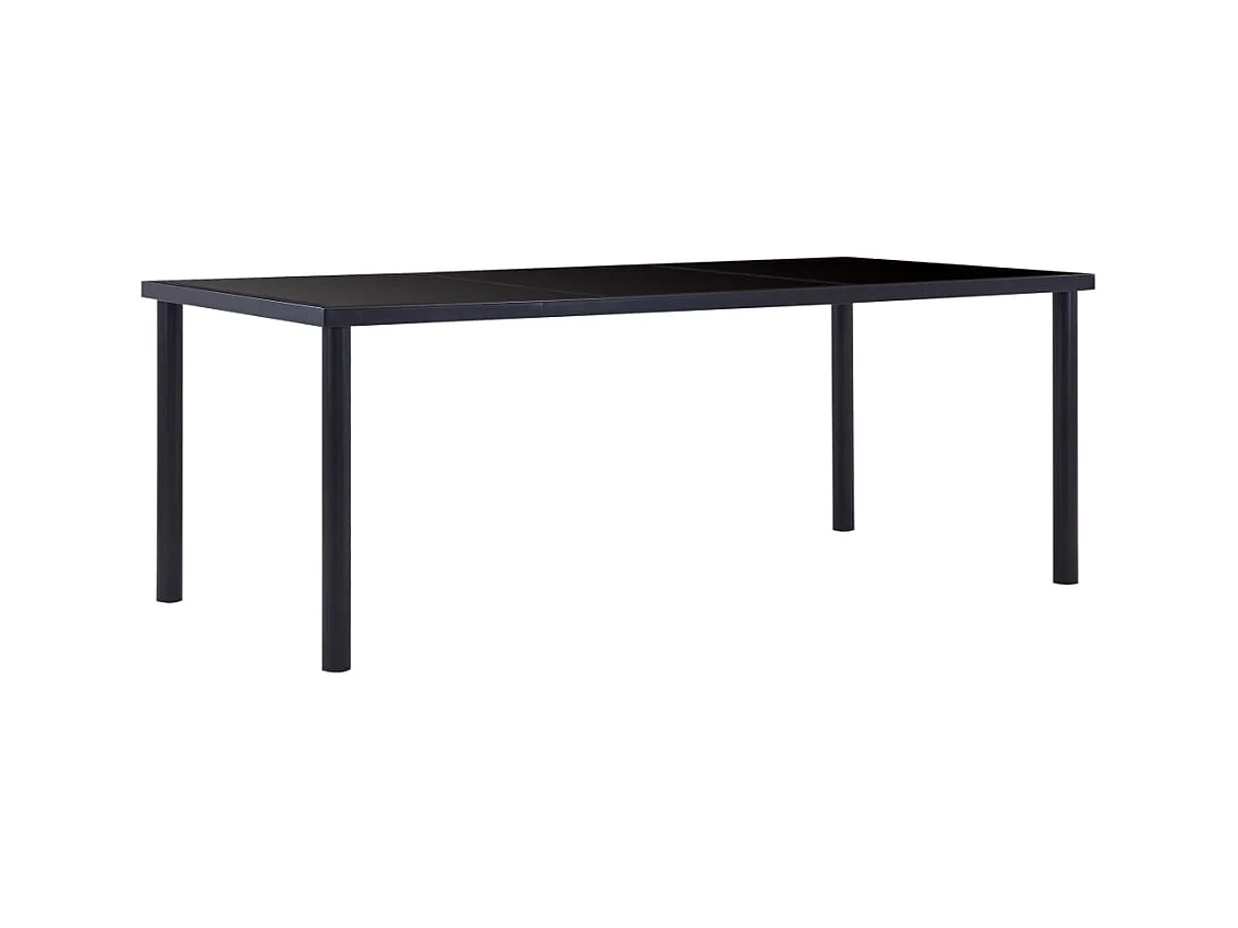 Table à manger Noir 200x100x75 cm Verre trempé