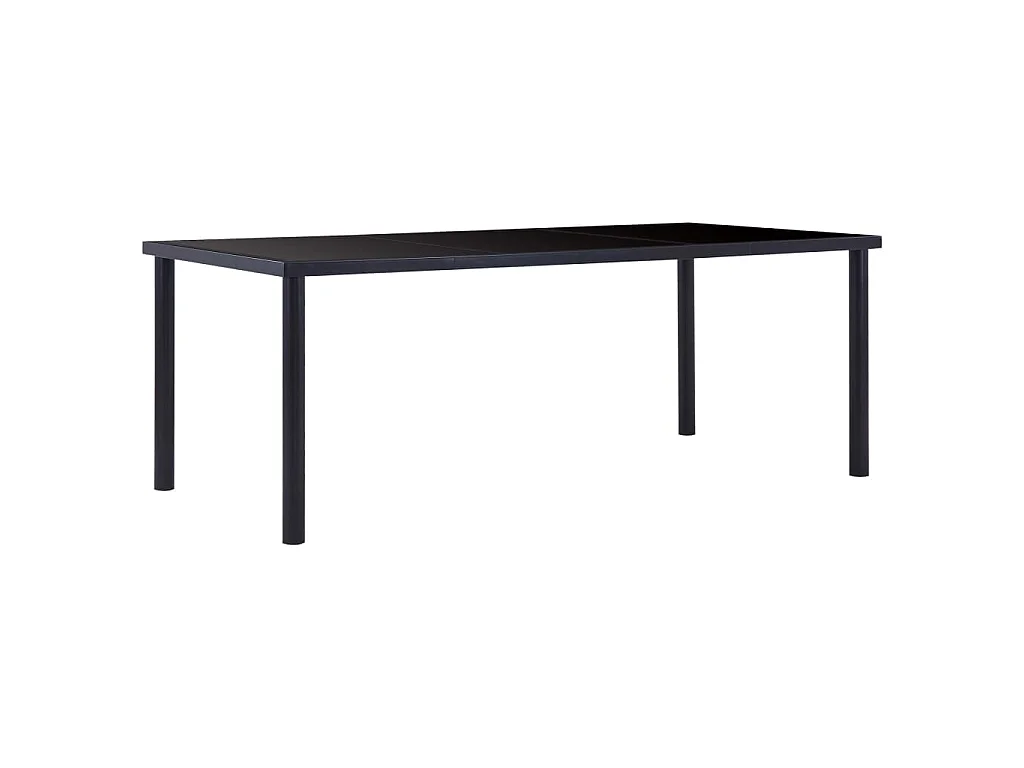 Mesa de jantar 200x100x75 cm vidro temperado preto