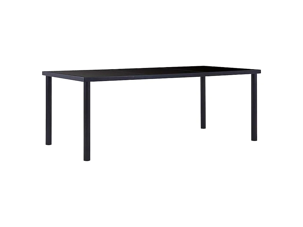 Table à manger Noir 200x100x75 cm Verre trempé