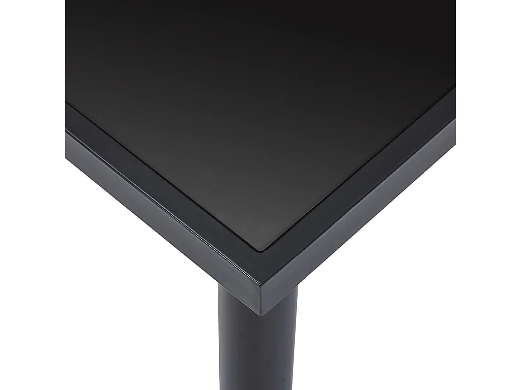 Table à manger Noir 200x100x75 cm Verre trempé