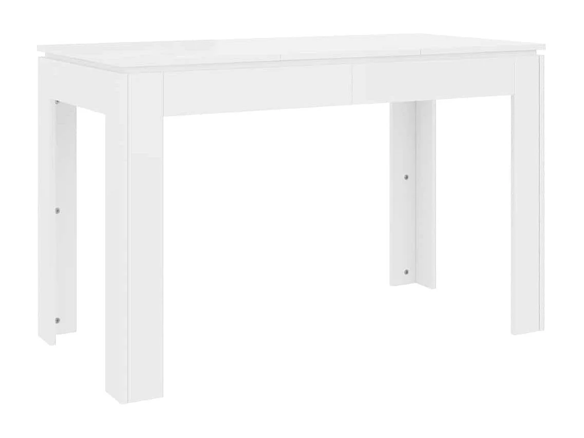 Table à manger Blanc brillant 120x60x76 cm Bois d'ingénierie