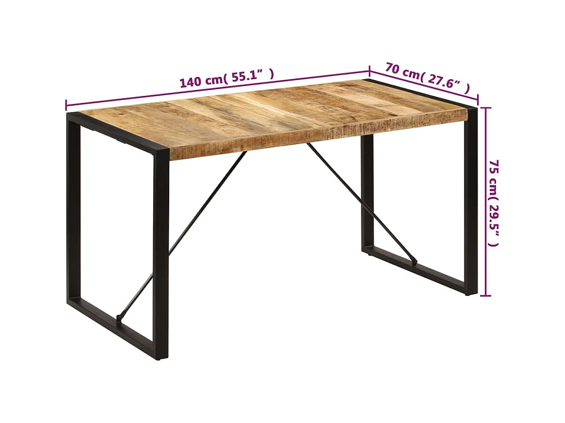 Table à manger 140x70x75 cm Bois de manguier massif