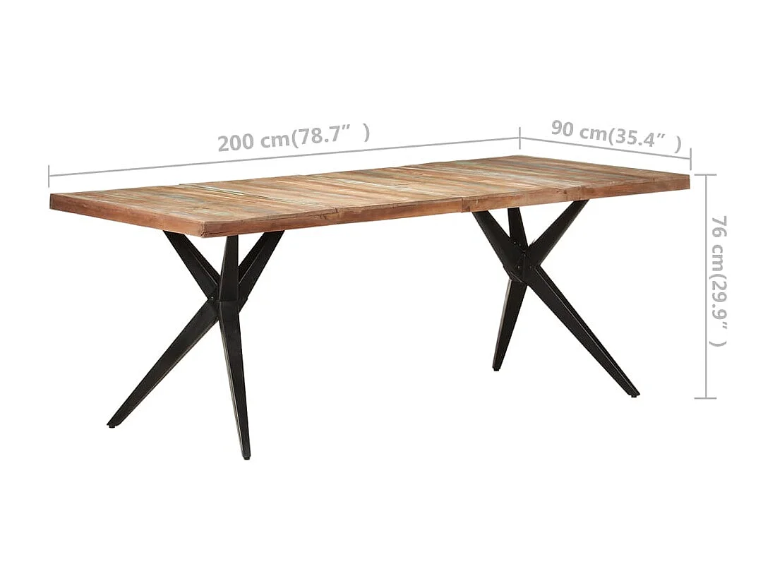 Table à manger 200x90x76 cm Bois de récupération massif