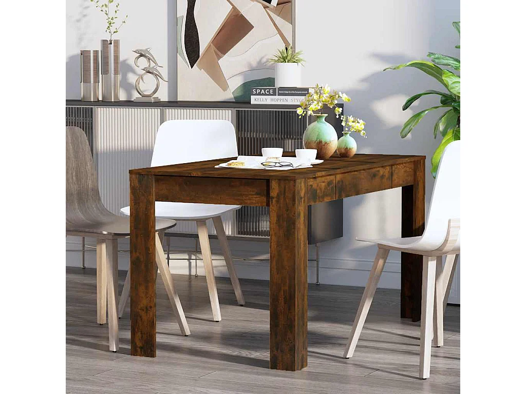Table à manger chêne fumé 140x74,5x76 cm bois d'ingénierie