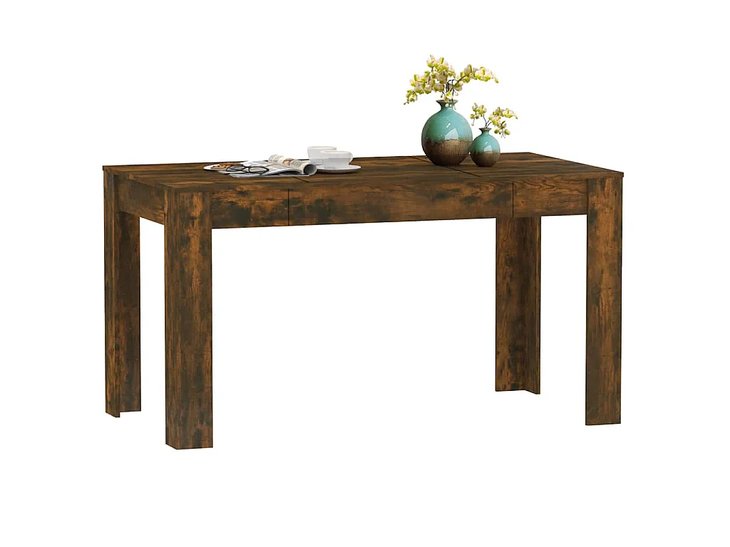 Table à manger chêne fumé 140x74,5x76 cm bois d'ingénierie