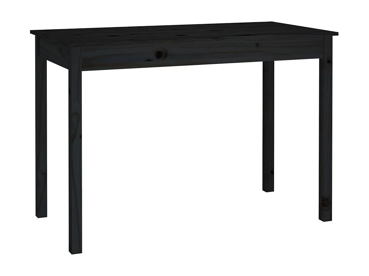 Table à manger Noir 110x55x75 cm Bois massif de pin