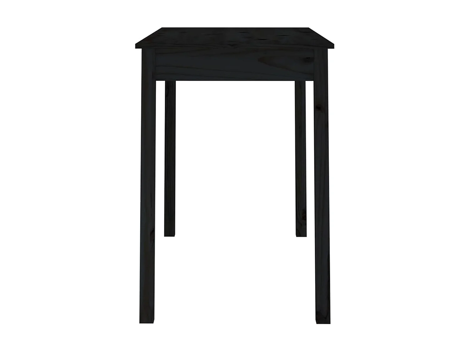 Table à manger Noir 110x55x75 cm Bois massif de pin