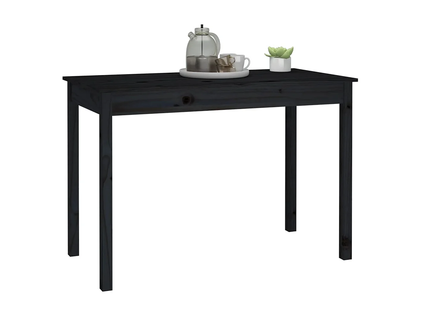 Table à manger Noir 110x55x75 cm Bois massif de pin