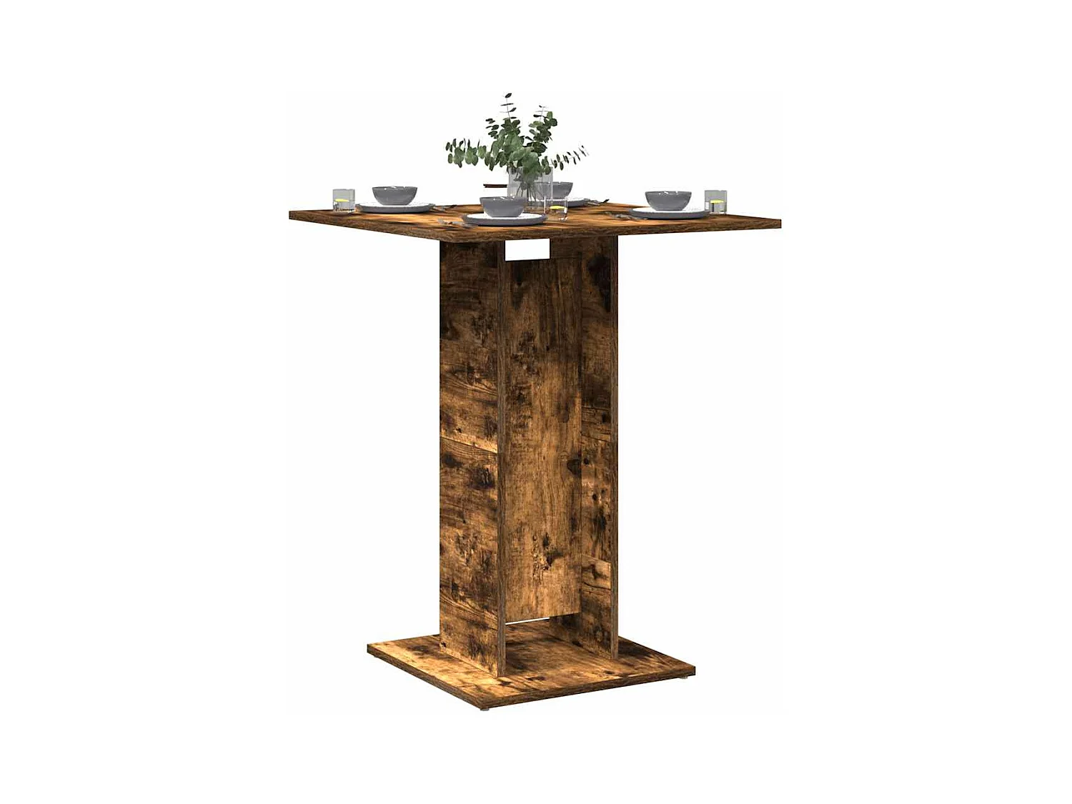 Table de bistro Chêne fumé 60x60x75 cm Bois d'ingénierie
