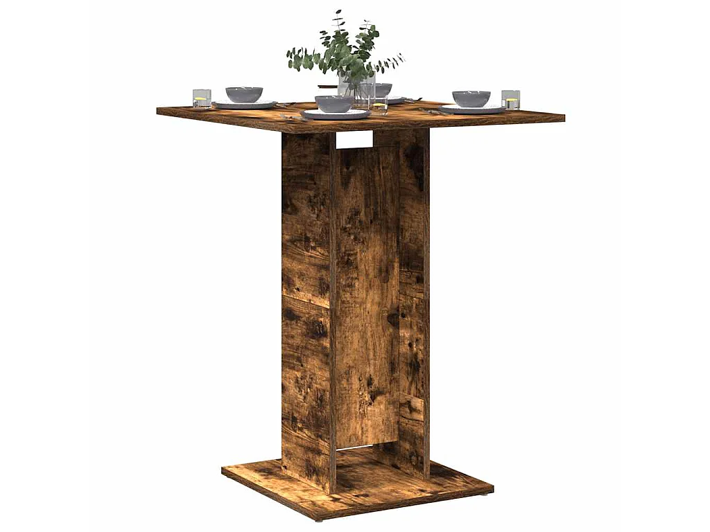 Table de bistro Chêne fumé 60x60x75 cm Bois d'ingénierie