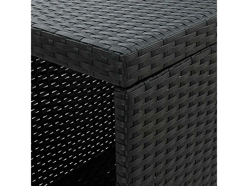 Table de bar avec rangement Noir 120x60x110 cm Résine tressée