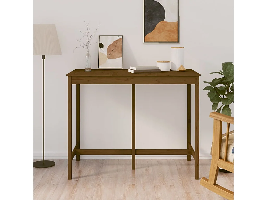 Table de bar Marron miel 140x80x110 cm Bois massif de pin