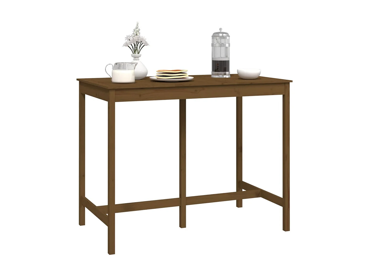 Table de bar Marron miel 140x80x110 cm Bois massif de pin