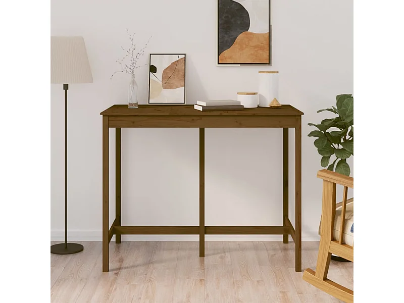 Tavolo da Bar Ambra 140x80x110 cm in Legno Massello di Pino