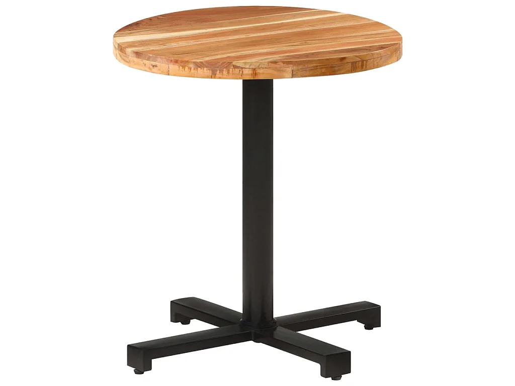 Tavolo da Bistrot Rotondo Ø70x75 cm Legno Massello di Acacia