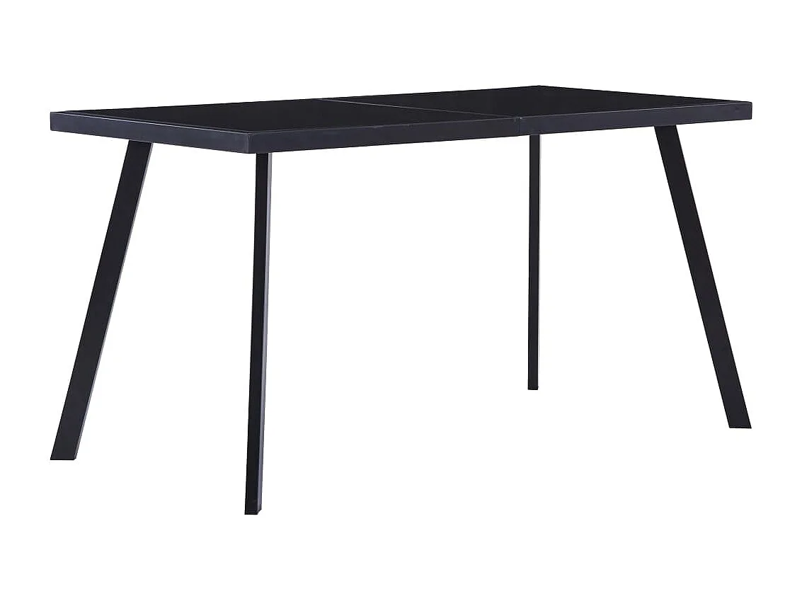 Table à manger Noir 140x70x75 cm Verre trempé