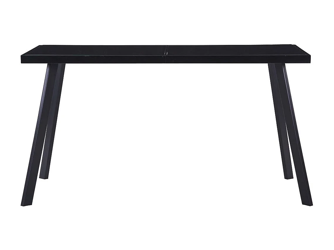 Table à manger Noir 140x70x75 cm Verre trempé