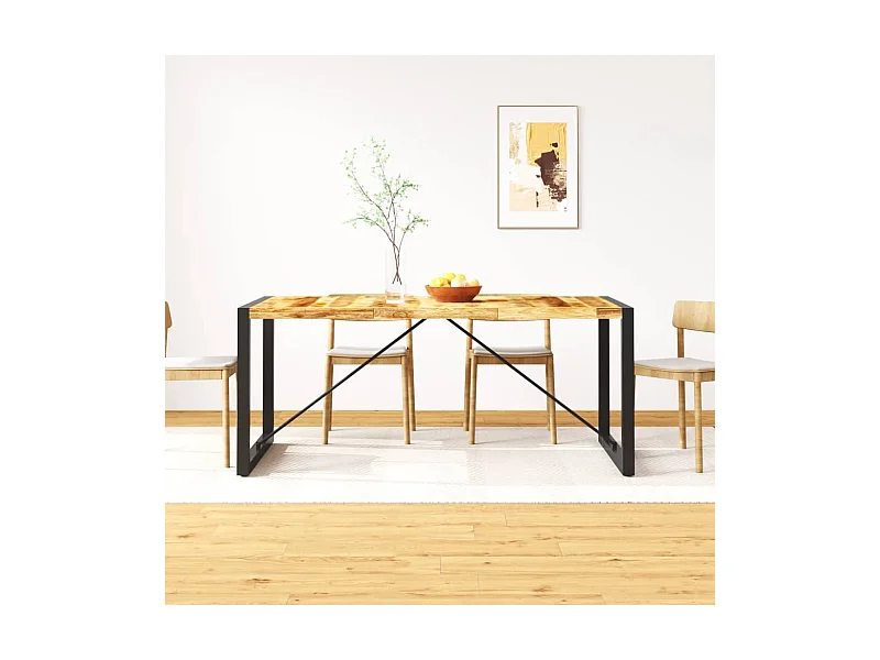 Tavolo da Pranzo in Legno Massello di Mango Grezzo 180 cm