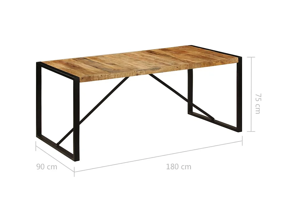 Tavolo da Pranzo in Legno Massello di Mango Grezzo 180 cm