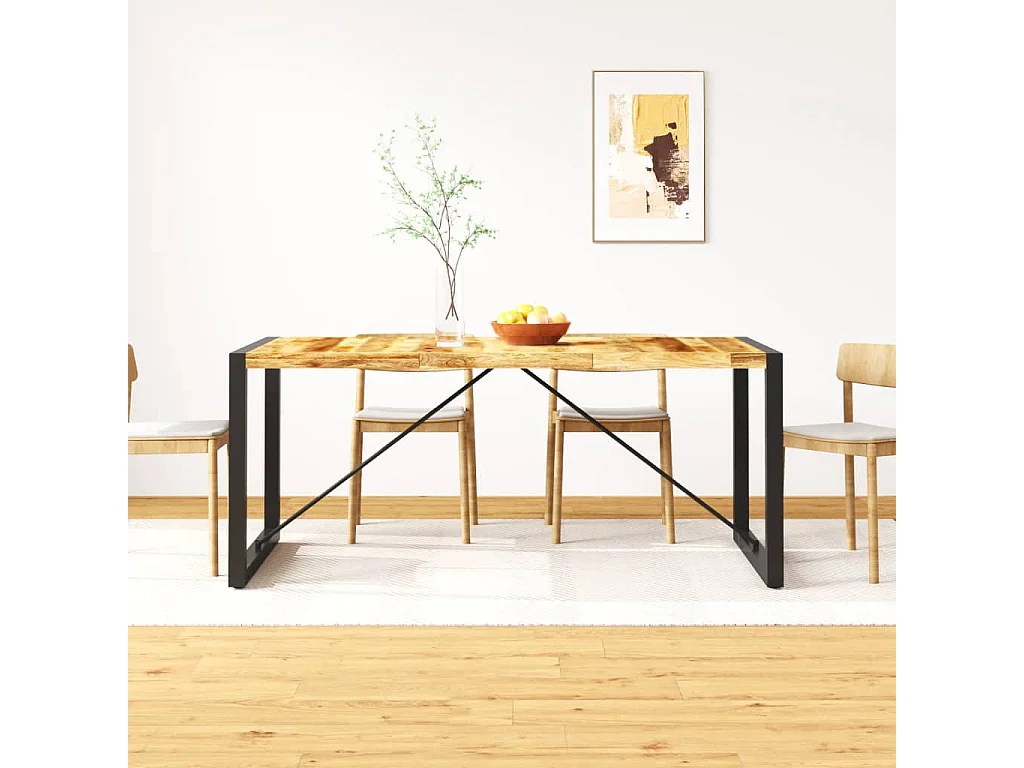 Table à manger Bois de manguier brut 180 cm