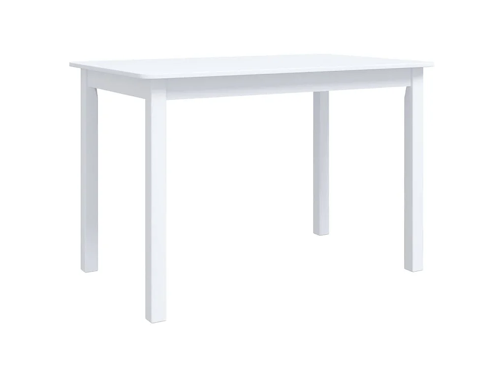 Mesa de comedor de madera maciza de caucho blanca 114x71x75 cm