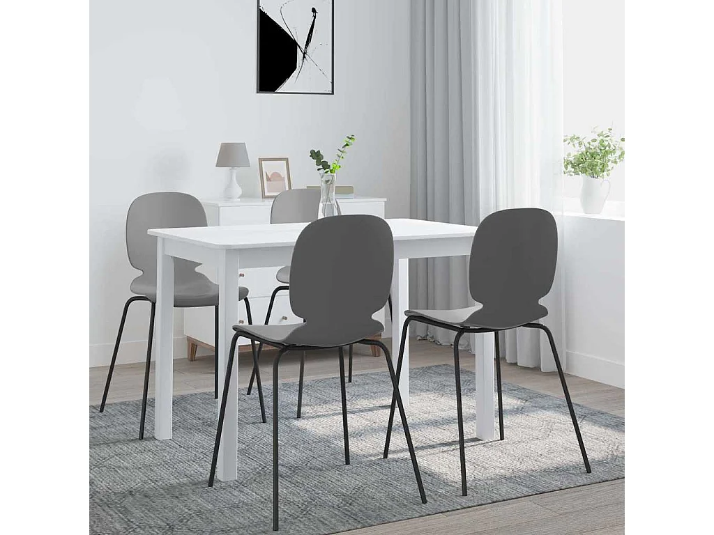 Mesa de comedor de madera maciza de caucho blanca 114x71x75 cm