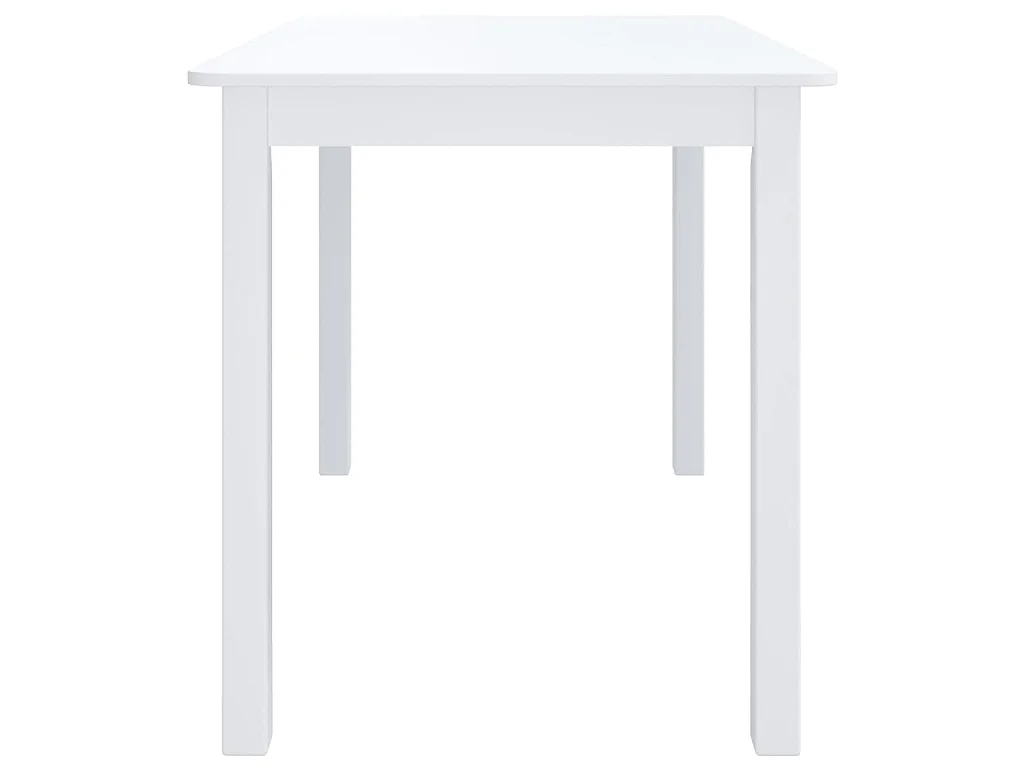 Mesa de comedor de madera maciza de caucho blanca 114x71x75 cm