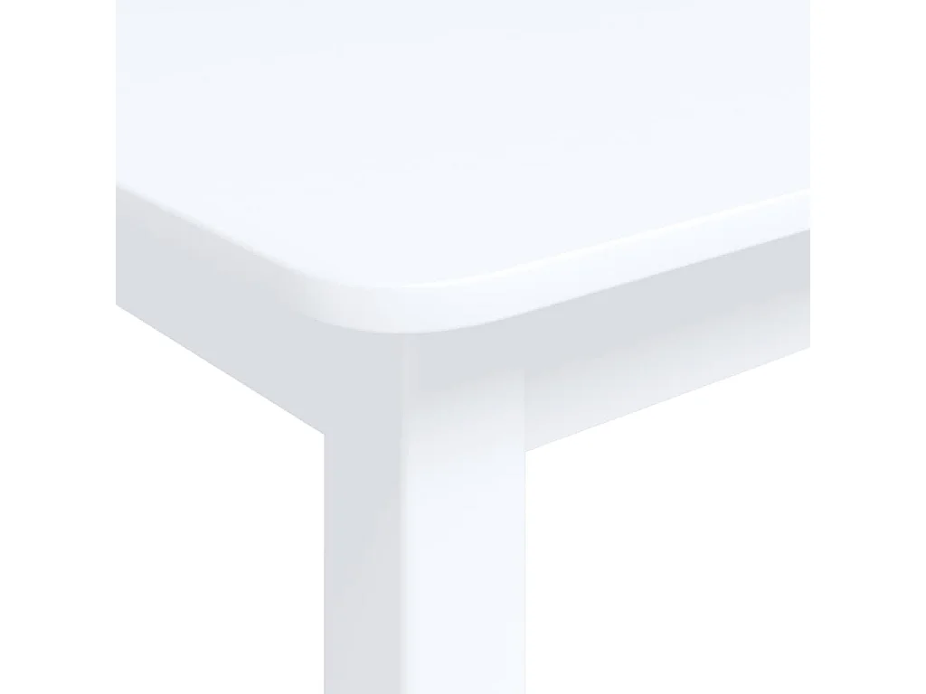 Mesa de comedor de madera maciza de caucho blanca 114x71x75 cm