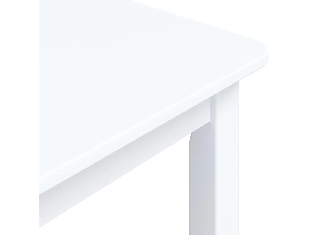 Mesa de comedor de madera maciza de caucho blanca 114x71x75 cm