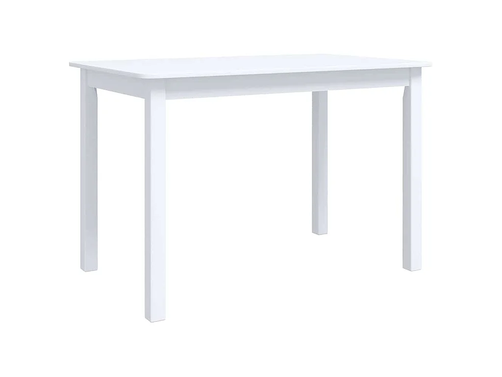 Table à manger Blanc 114x71x75 cm Bois d'hévéa massif