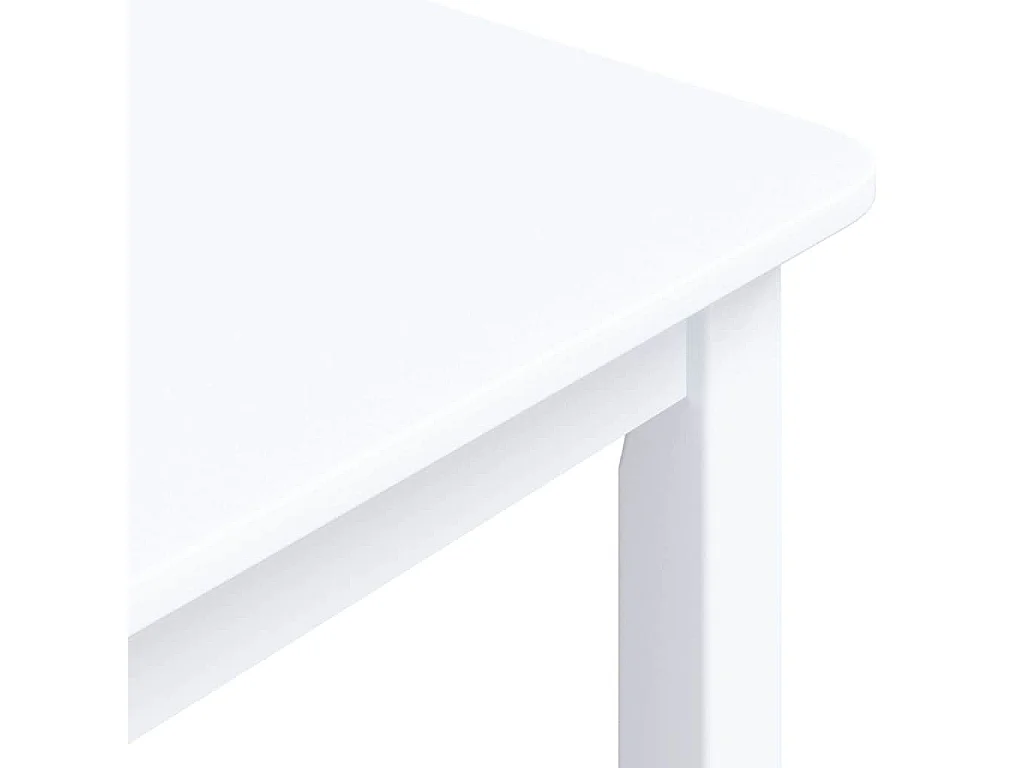 Table à manger Blanc 114x71x75 cm Bois d'hévéa massif