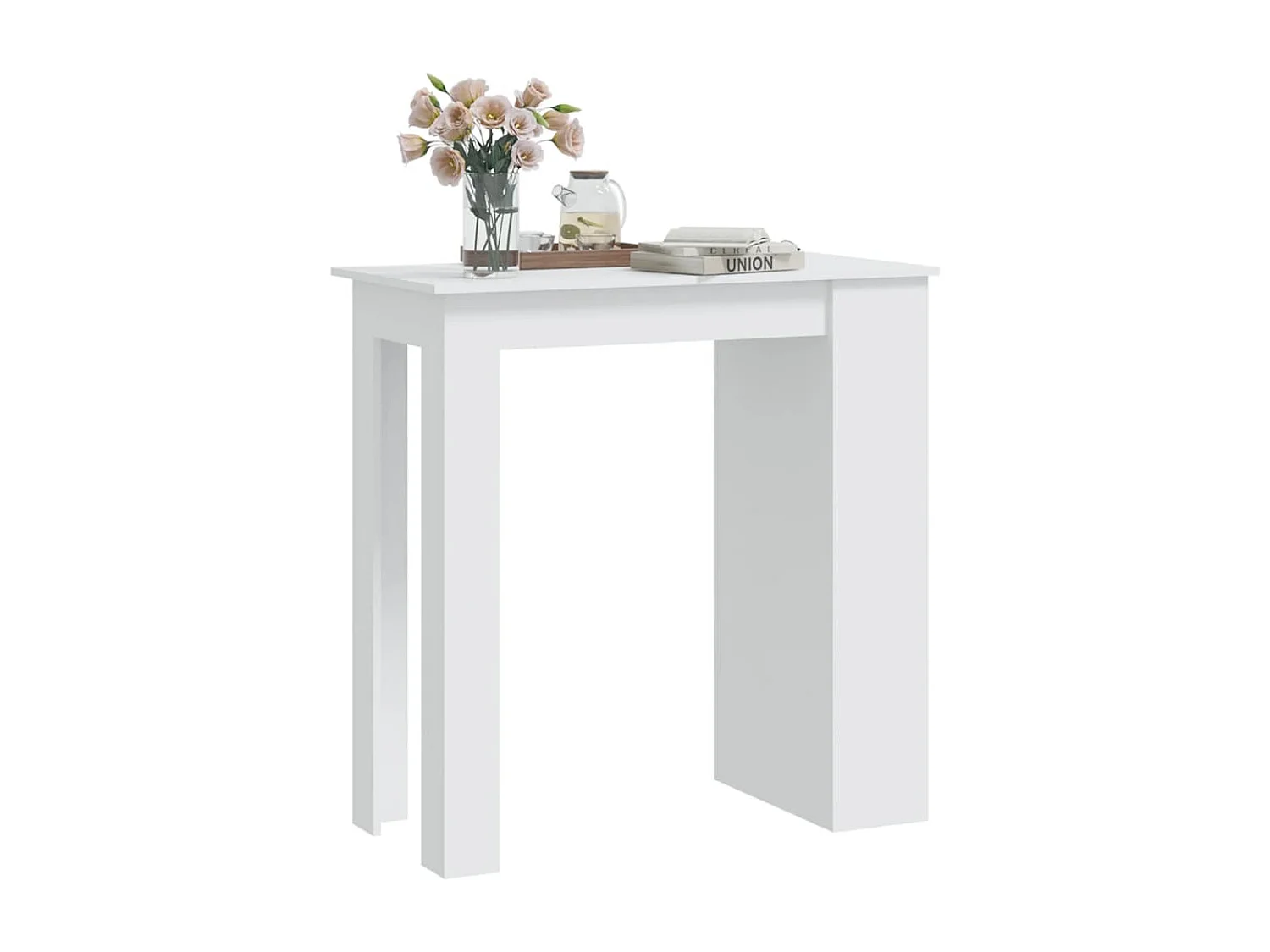Tavolino da Bar con Mensole Bianco 102x50x103,5 cm Truciolato