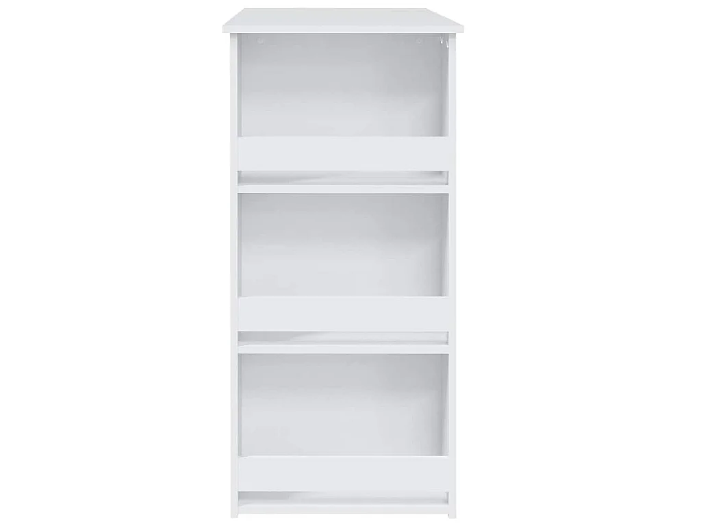 Table de bar rangement Blanc 102x50x103,5 cm Bois d'ingénierie