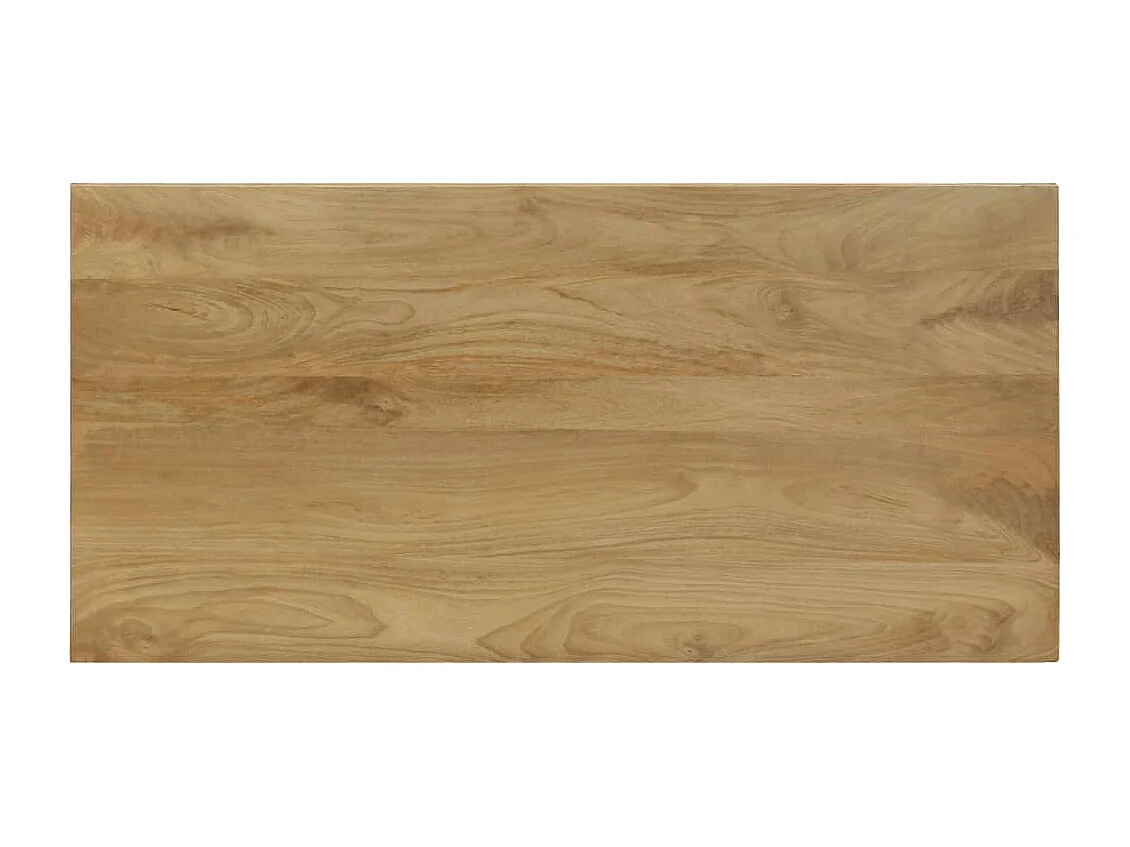 Mesa de jantar 115x55x76 cm madeira de mangueira maciça e aço