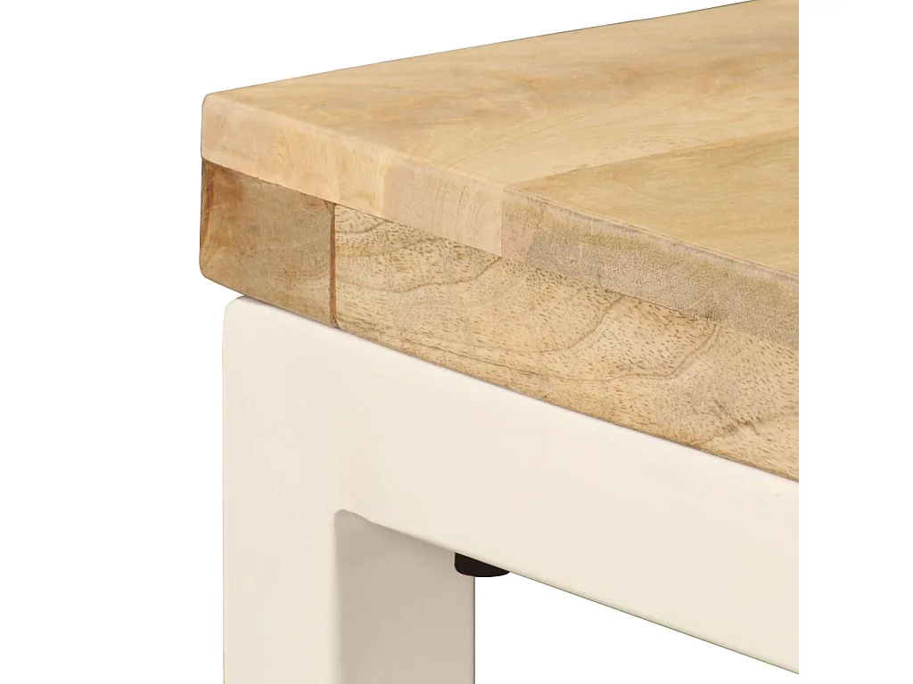 Table à manger 115x55x76 cm Bois de manguier massif et acier