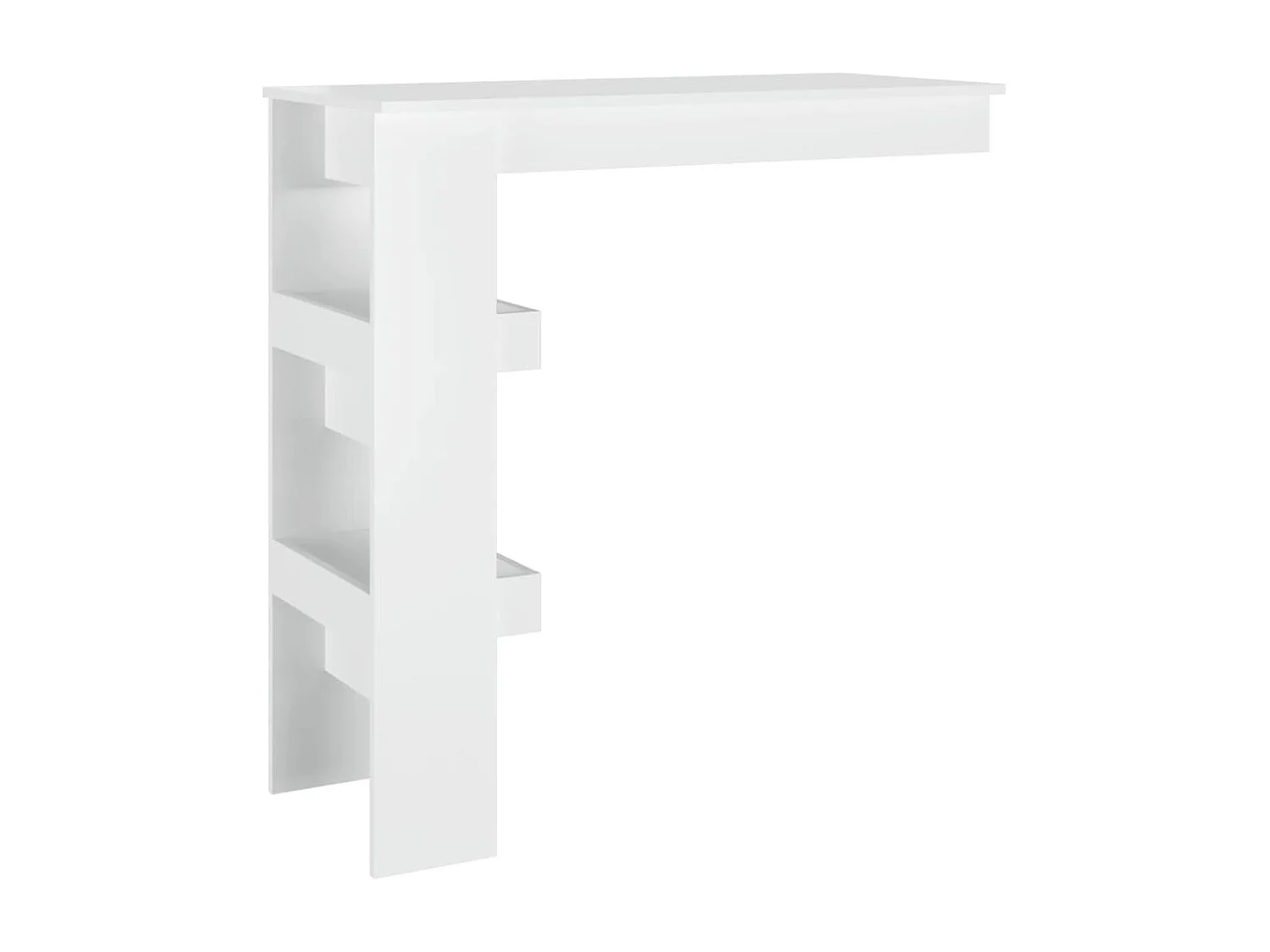 Table bar mural Blanc Brillant 102x45x103,5cm Bois d'ingénierie