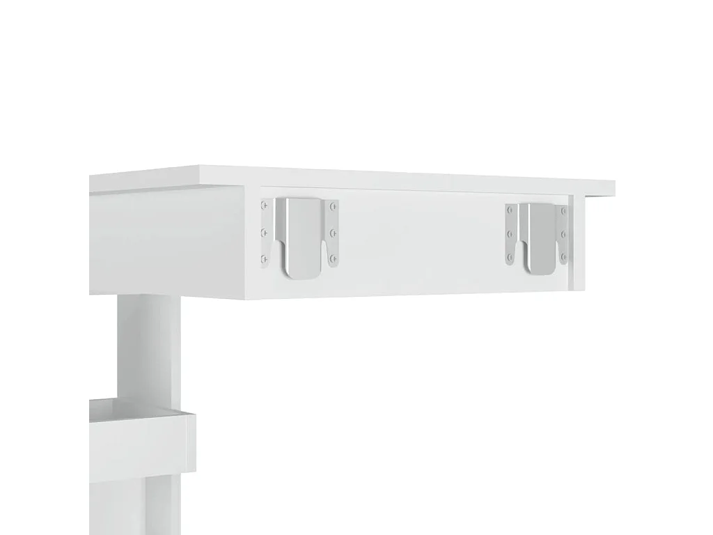 Table bar mural Blanc Brillant 102x45x103,5cm Bois d'ingénierie