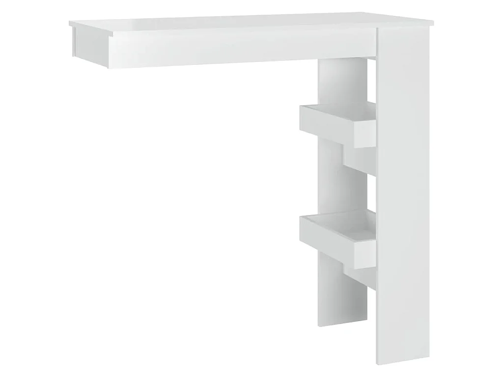 Table bar mural Blanc Brillant 102x45x103,5cm Bois d'ingénierie
