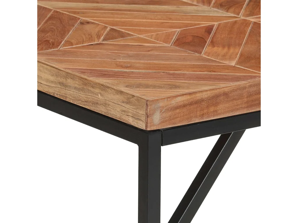 Mesa de comedor de madera maciza de mango y acacia 140x70x76 cm