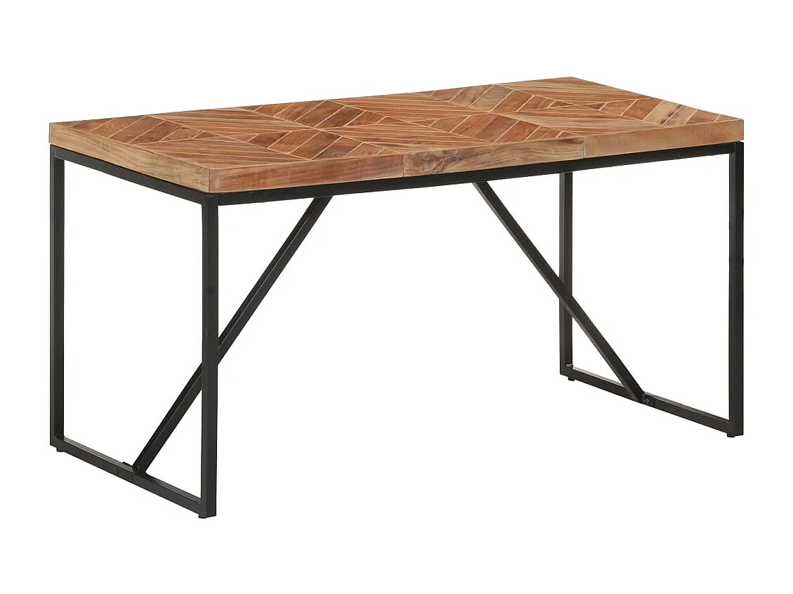 Mesa de comedor de madera maciza de mango y acacia 140x70x76 cm