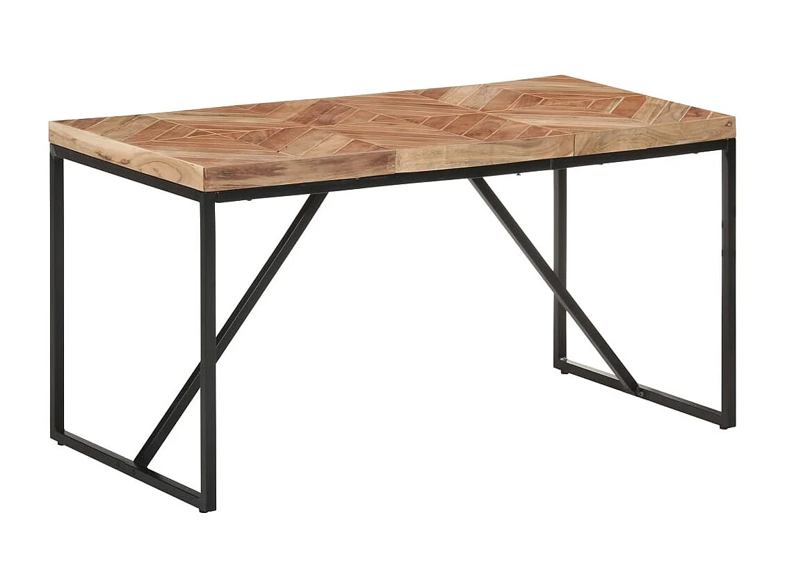 Mesa de comedor de madera maciza de mango y acacia 140x70x76 cm