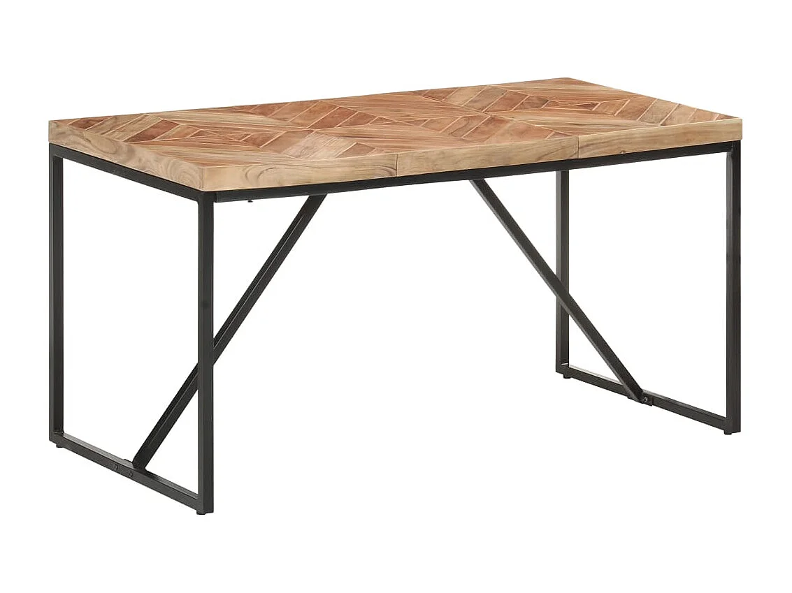 Mesa de comedor de madera maciza de mango y acacia 140x70x76 cm