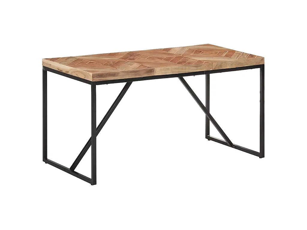 Mesa de comedor de madera maciza de mango y acacia 140x70x76 cm