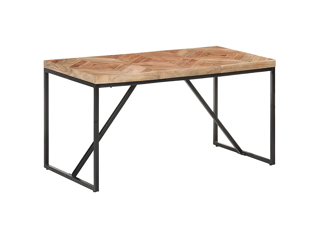 Mesa de comedor de madera maciza de mango y acacia 140x70x76 cm