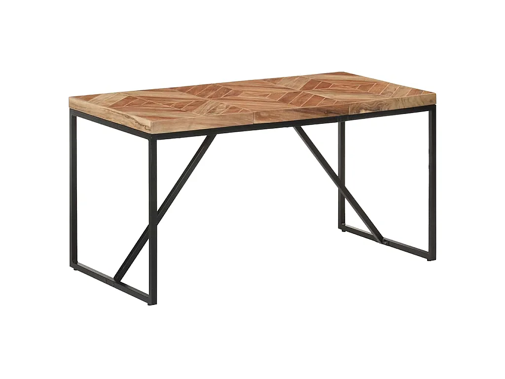 Mesa de comedor de madera maciza de mango y acacia 140x70x76 cm